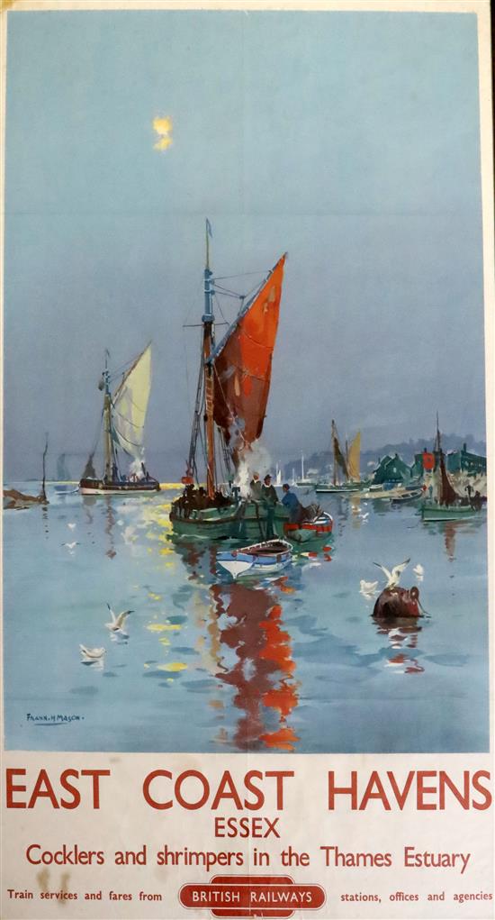 Frank Henry Mason (1875-1965) East Coast Havens, Essex 39.5 x 24.5in.